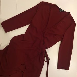 Maroon wrap dress